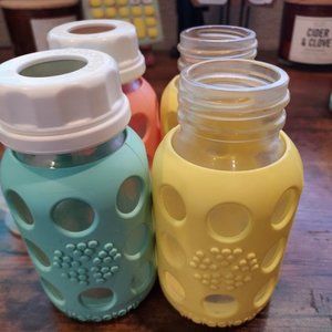 8 Bottles- 4oz bottlesLife Factory  +Plus 2 sizes of Nipples